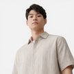 Men's lightweight Tencel short sleeve shirt from FJØRNA, breathable summer shirt with comfort fit and casual style.