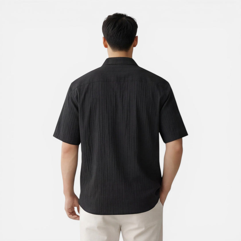 Men's lightweight Tencel short sleeve shirt by FJØRNA, designed for summer comfort and casual style.