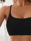 Women's solid textured bikini set by FJØRNA, featuring a stylish swimwear design perfect for summer beach days.