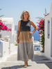FJØRNA women's sleeveless ombre midi dress featuring a flowy silhouette, perfect for summer days.