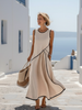 Lightweight, sleeveless Summer Maxi Dress for women by FJØRNA, featuring a flowy, breezy design perfect for warm weather.