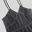 FJØRNA tulle women's mini dress with delicate fabric, perfect for party or daytime wear, featuring a stylish and elegant design.