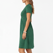 FJØRNA women's cotton summer dress with V-neck, casual fit, lightweight fabric, perfect for warm weather.