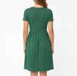 FJØRNA women's cotton summer dress with V-neck and casual fit, featuring a lightweight, breathable fabric and relaxed style.