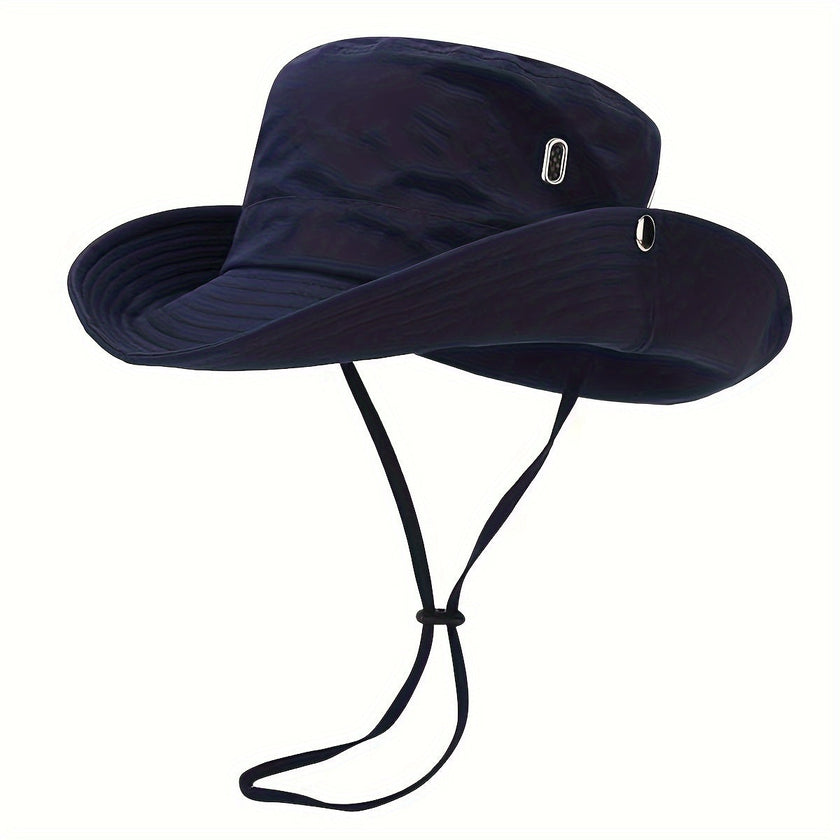 FJØRNA unisex lightweight sun hat with wide brim and adjustable cord, providing sun protection and casual style.