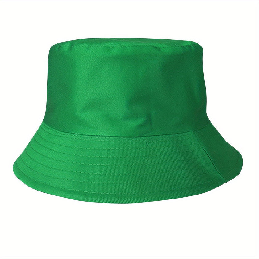 Unisex minimalist bucket hat with stitched brim by FJØRNA, featuring a simple, stylish design for casual wear.