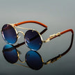 Unisex round retro sunglasses with double bridge frame by FJØRNA, featuring classic style and tinted lenses.