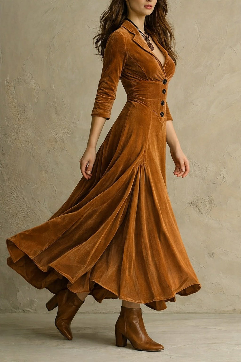 White Selina velvet maxi dress by FJØRNA, elegant floor-length dress with a flowing silhouette and luxurious fabric.