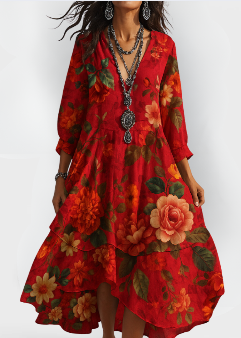 FJØRNA Rebecca Aporta Glamour Boho wedding guest dress with casual style and elegant details, perfect for special occasions.