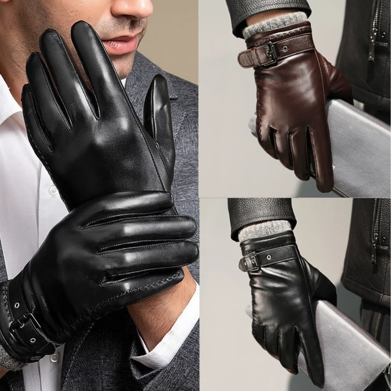 FJØRNA men's sheepskin leather gloves, stylish accessories with soft, warm sheepskin lining and sleek leather exterior.