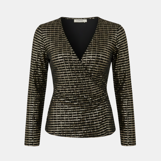 V Neck Glitter Top Women