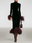 Velvet Patchwork Maxi Dress | Evening Dress