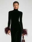 Velvet Patchwork Maxi Dress | Evening Dress