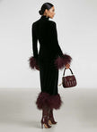 Velvet Patchwork Maxi Dress | Evening Dress