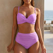 Violet fitted wrap bikini set for women by FJØRNA, featuring a stylish and comfortable bikini with a wrap design.