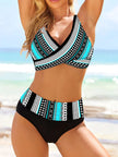 FJØRNA women's summer bikini with V-neck wrap, featuring a stylish swimwear design ideal for warm-weather beach outings.