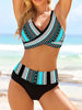 FJØRNA women's summer bikini with V-neck wrap, featuring a stylish swimwear design ideal for warm-weather beach outings.