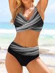 FJØRNA women's summer bikini with v-neck wrap design, featuring vibrant colors and stylish swimwear for women.