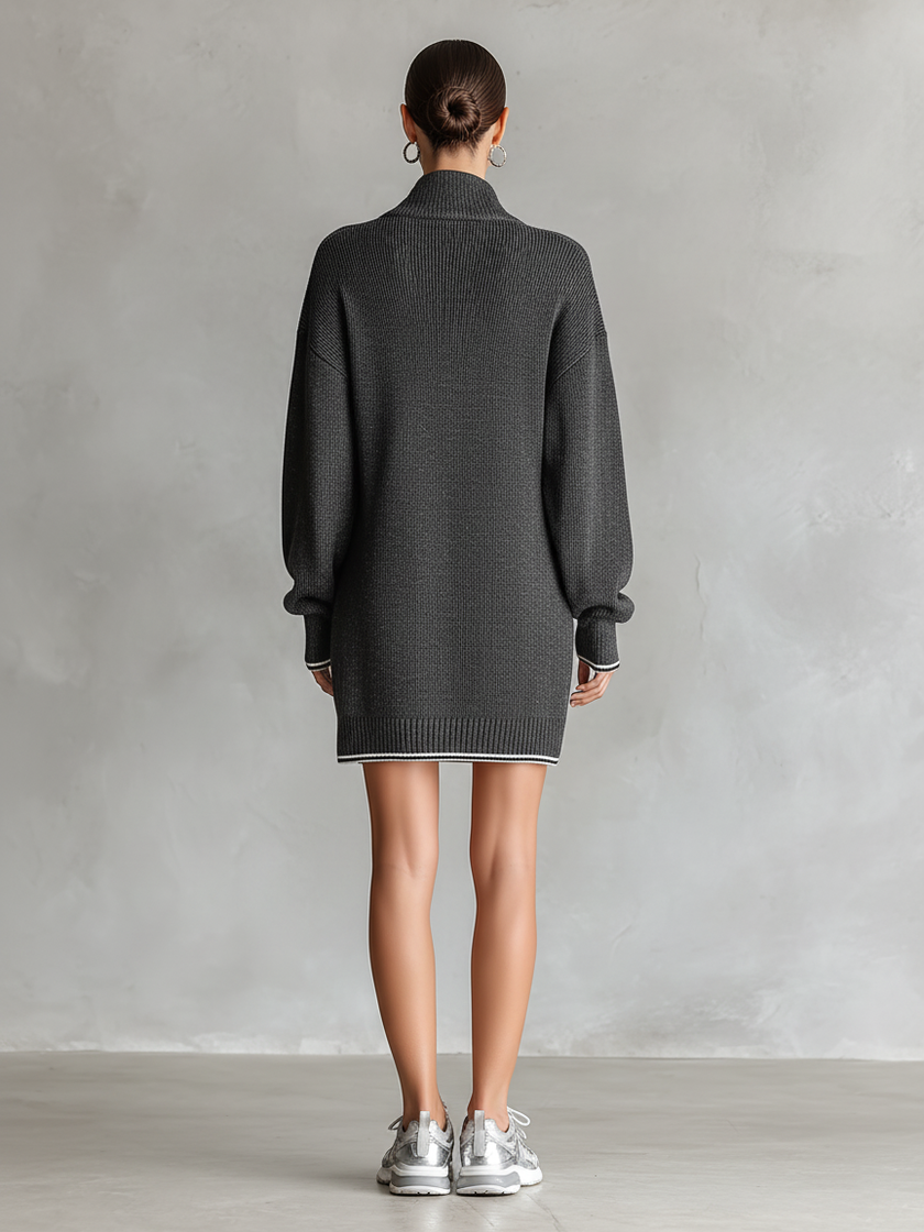 White Knit Mini Dress For Women