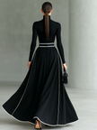 White Long Sleeve Maxi Dress For Women