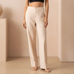 FJØRNA women's wide-leg straight trousers, stylish long pants for women, featuring a relaxed fit and classic design.