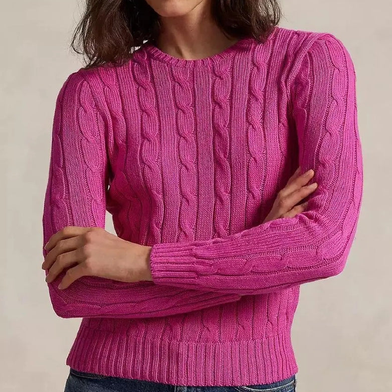 Cable-Knit Cotton Sweater - 1