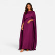 Women's draped sleeve maxi dress by FJØRNA, featuring flowing fabric and elegant design, perfect for stylish occasions.