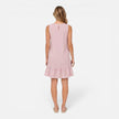 Women’s lightweight sleeveless summer dress by FJØRNA with an A-line silhouette and ruffle hem, perfect for warm weather.