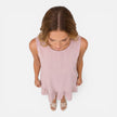 Women’s lightweight sleeveless summer dress by FJØRNA with an A-line silhouette and ruffle hem, perfect for warm weather.