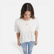 Women's oversized cotton T-shirt by FJØRNA, relaxed fit, lightweight and breathable everyday shirt, shown on a model.