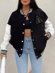 Women's Black and White Varsity Jacket