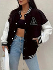 Women's Black and White Varsity Jacket