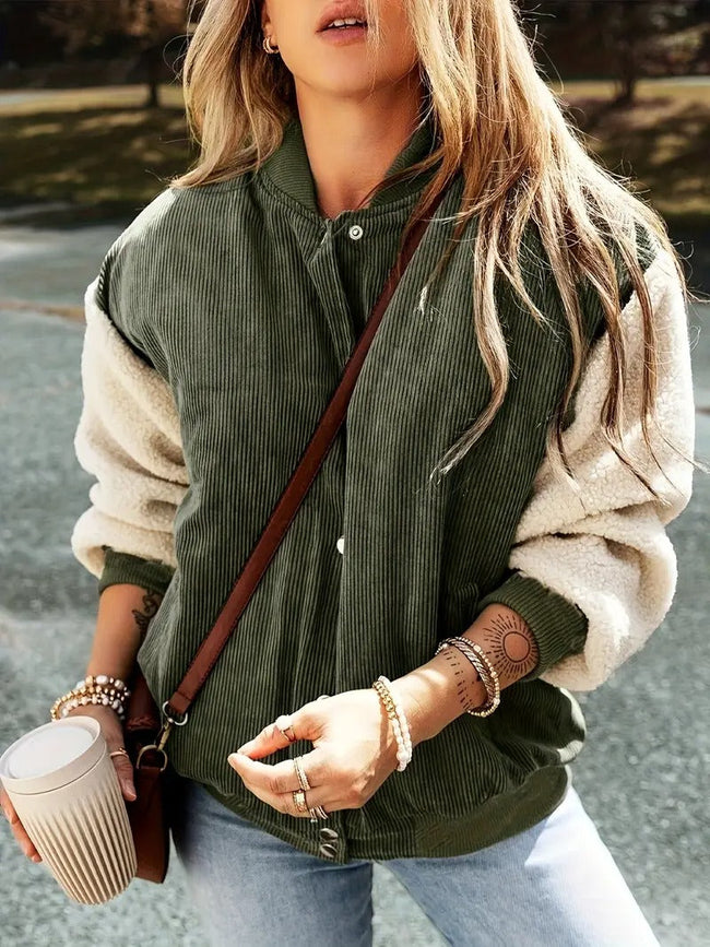 Women's Ribbed Bomber Jacket