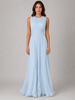 Women's chiffon maxi dress with ruched waist and flowing silhouette, ideal for wedding guest attire by FJØRNA.