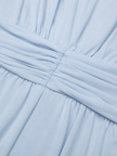 Women’s FJØRNA chiffon maxi dress with ruched waist and flowing silhouette, perfect for wedding guest attire.