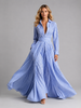 Women’s striped maxi shirt dress with cinched waist and flowing style, perfect for summer, by FJØRNA.