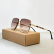 Women's retro aviator sunglasses with gold frame and gradient lenses, UV400 protection, by FJØRNA.