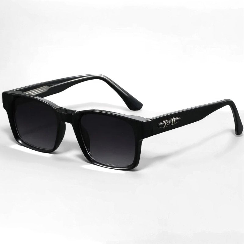 Women's square acetate sunglasses with gradient lenses and UV400 protection by FJØRNA, showing the stylish frame and tinted lenses.