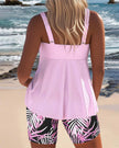FJØRNA women's tankini swimsuit set with crossover top and matching shorts, stylish and comfortable swimwear for women