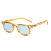 Women's tortoiseshell sunglasses with blue mirrored lenses and UV protection by FJØRNA.