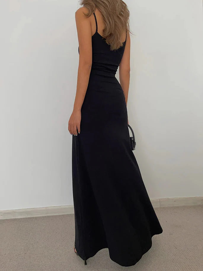 FJØRNA Y2K bodycon maxi dress for women, stylish summer dress with a fitted silhouette, ideal for special occasions.