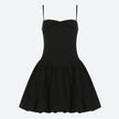 FJØRNA Y2K Bow Bubble Mini Dress featuring a playful bow detail and bubbly fabric for a trendy, youthful look.
