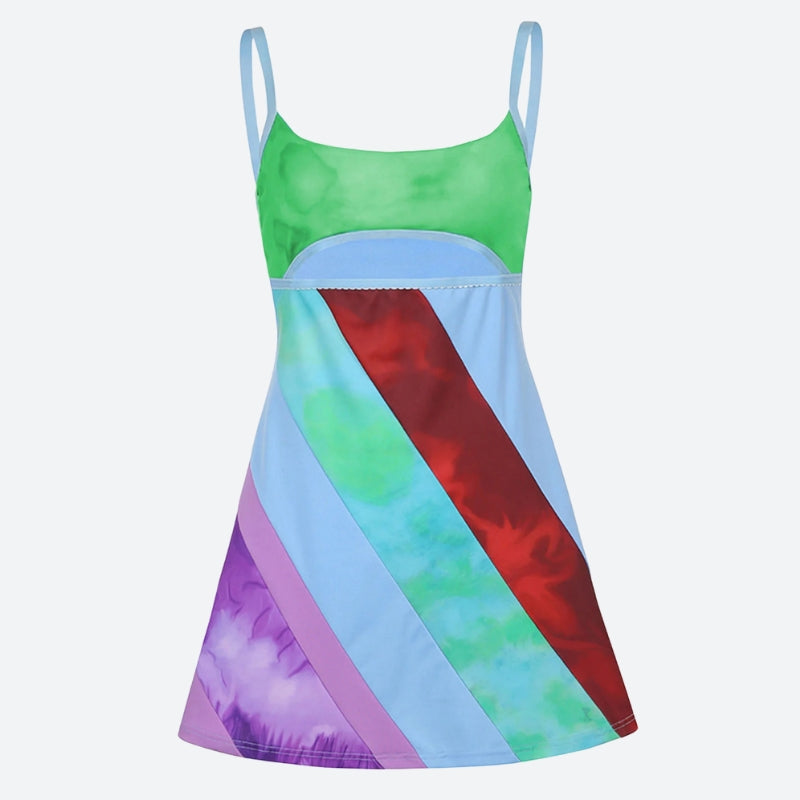 Y2K Colorful Women's Mini Dress - Party & Day Style