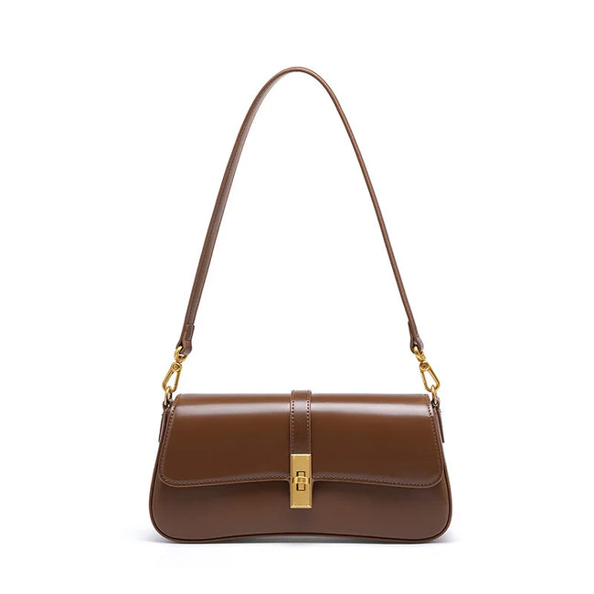 Nathalie Simple leather shoulder purse
