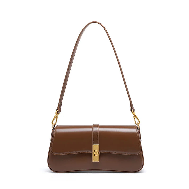 Nathalie Simple leather shoulder purse
