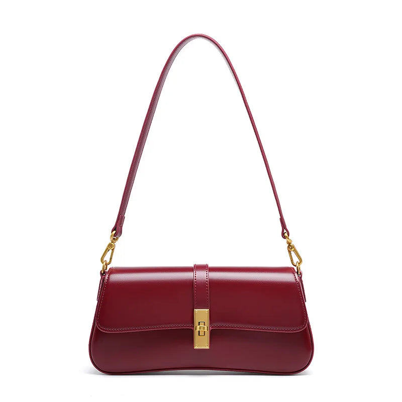 Nathalie Simple leather shoulder purse