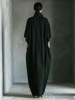 FJØRNA women's summer maxi dress with V-neck and kimono sleeves, flowing lightweight fabric perfect for warm weather.