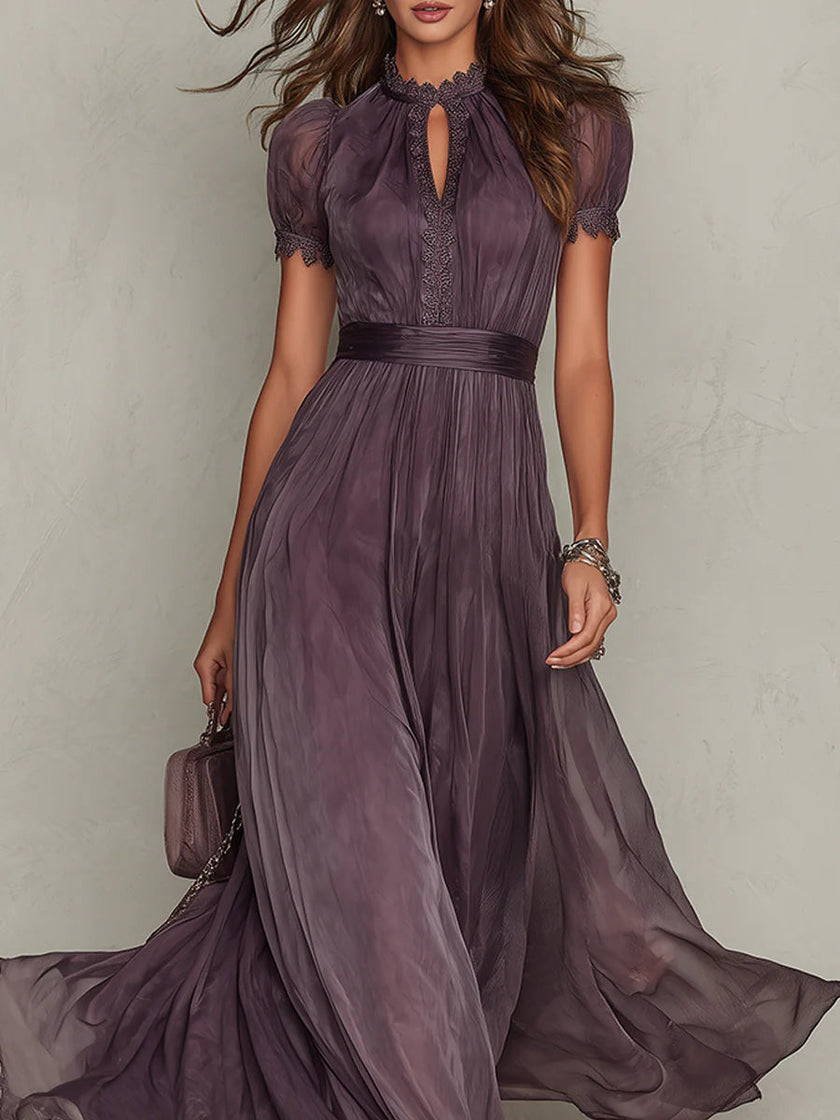 FJØRNA elegant mini bodycon chiffon dress for women, shown in a stylish fit with flowing fabric and a sleek silhouette.