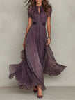 Elegant mini bodycon chiffon dress for women by FJØRNA, featuring a fitted silhouette and soft, flowing fabric.