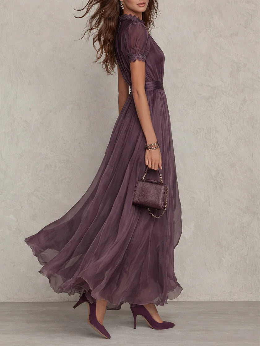 FJØRNA elegant mini bodycon dress for women in chiffon fabric, featuring a fitted silhouette and stylish design.